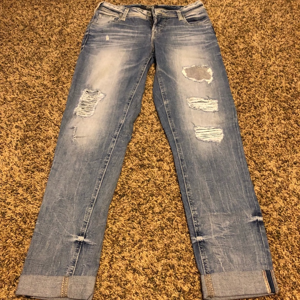 Silver Boyfriend Jeans